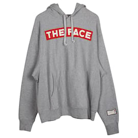 Gucci The Face Kapuzenjacke aus grauer Baumwolle