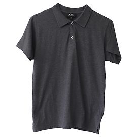 Apc alla.P.C. Polo con logo ricamato in cotone grigio