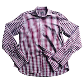 Camicia Kenzo in cotone a maniche lunghe cielo e prugna