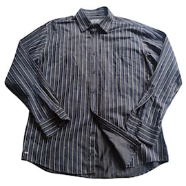 Camicia EDEN PARK in cotone blu navy con strisce nere e oro XL - Autre Marque