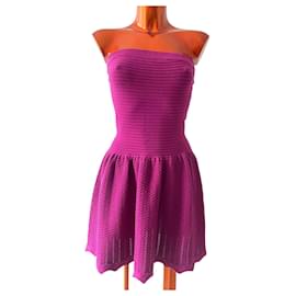 Maje Trägerloses Kleid aus Baumwolle Lila