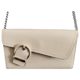 Bolsa tiracolo Lancel de couro e corrente creme