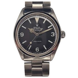 Rolex Explorer-Präzision 5500 Explorer WatchZertifikat Cal 1520 Seltenes, gewartetes, neu lackiertes Vintage-Zifferblatt