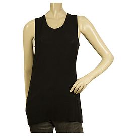 Neil Barrett Camiseta sin mangas de estilo largo sin mangas, negra, talla S