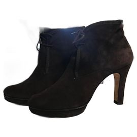 Botines con cordones Repetto en nubuck chocolate