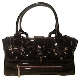 Borsa Burberry in vernice nera trapuntata