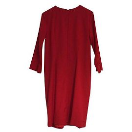 Sinéquanone Rotes Baumwollkleid mit Goldenem Gürtel