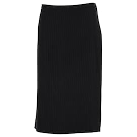 FALDA LÁPIZ A MEDIDA DE RAYAS Max Mara en triacetato negro