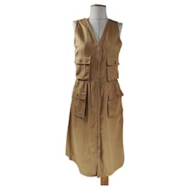 Mads Norgaard Super Work Drixa Kleid Braun Baumwolle