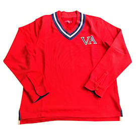Maglione Vicomte Arthur Rosso con Scollo a V in Cotone XL