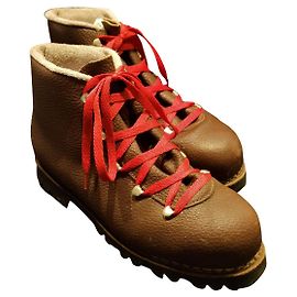 Paraboot Jannu Brown Grained Leather Boots Size 42