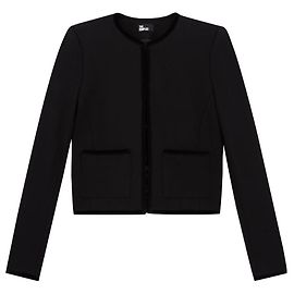 The Kooples Giacca corta nera in crepe di cotone