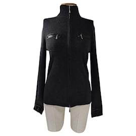 Luisa Cerano Cardigan mit Reißverschluss schwarz Kaschmir Wolle