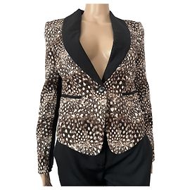Bcbg Max Azria Blazer Braun Schwarz Baumwolle