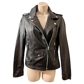 Schwarze Bikerjacke Each X Other Lammnappa