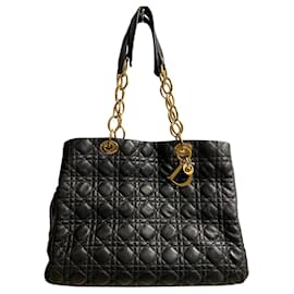 Dior Lady Dior Soft Tragetasche aus schwarzem Lammleder
