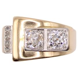 Panzerring mit Diamanten in Gelbgold 750%O - Autre Marque