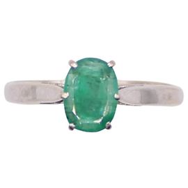 Autre Marque Anillo solitario con oro blanco esmeralda 750%O