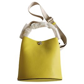 Borsa a secchiello Furla in pelle gialla