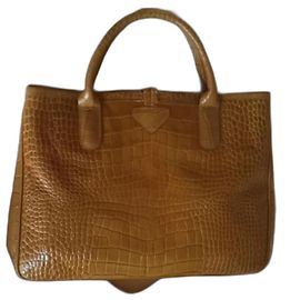 Longchamp Roseau Borsa a mano in pelle color cammello