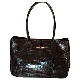 Longchamp Roseau Ledertasche Dunkelbraun