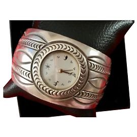 Autre Marque Pulsera de reloj B.Carson Navajo Kokopelli Dancer en plata