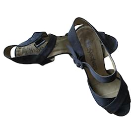 Sandales reps noir, 37,5. - Yves Saint Laurent