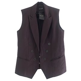 Blazer senza maniche Isabel Marant Gould in lino prugna