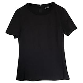 Chanel schwarzes Baumwoll-Oberteil mit kurzen Ärmeln