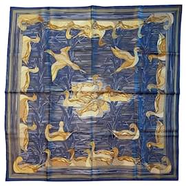 Hermès Ermete 1981 La Mare Aux Canards Carré de Soie in colore raro