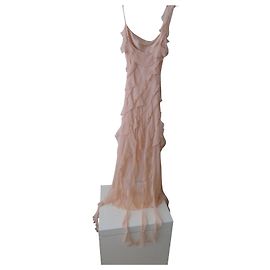 Vestido de seda rosa Renato Nucci
