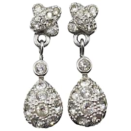 Orecchini pendenti in cristallo Swarovski in metallo argentato