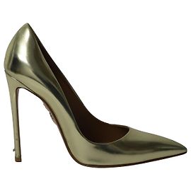 Aquazzura Purist Pumps in Gold Patent Leather
