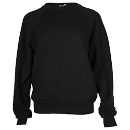 Reformation Pullover mit Rundhalsausschnitt aus schwarzer Baumwolle