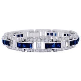 inconnue braccialetto di platino, zaffiri calibrati, Diamants.