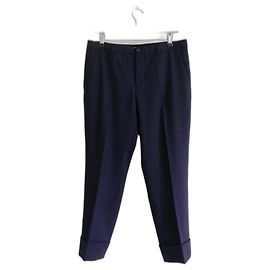Miu Miu Pantalone Stripe Sportivo Blu Navy