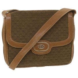GUCCI Borsa a tracolla in tela Micro GG Beige Marrone Auth ar9061
