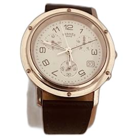 Hermès Chronograph Uhr Stahl Weiß