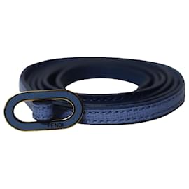 Fendi Crayons Wickelarmband aus blauem Leder