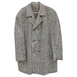 Autre Marque Greitt Grey Herringbone Tweed Wool Coat
