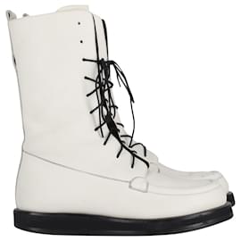 Botas militares con cordones Patty de The Row en cuero blanco - The row