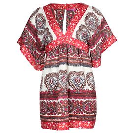Anna Sui Bedrucktes Kimono-Minikleid aus mehrfarbiger Seide