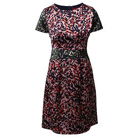 Hugo Boss Robe droite à imprimé camouflage en polyester multicolore