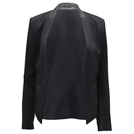 Theory Kragenloser Blazer aus schwarzem Polyester