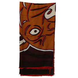 Sciarpa Kenzo Paris Upperr Head Print in cotone multicolor