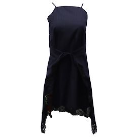 Vestido avental linha A com listras rosas Alexander Wang em poliéster azul