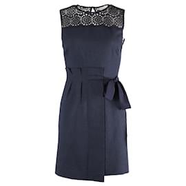 Minivestido Sandro Justin Jacquard de poliéster azul marino