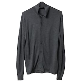 Cardigan Buttondown con colletto di Acne Studios in lana grigia