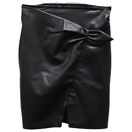 Nanushka Asymmetrischer Minirock mit Taillenbund und schwarzem Kunstleder-Polyester