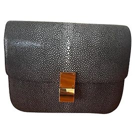 Bolsa de mão Céline em pele de arraia azul escuro